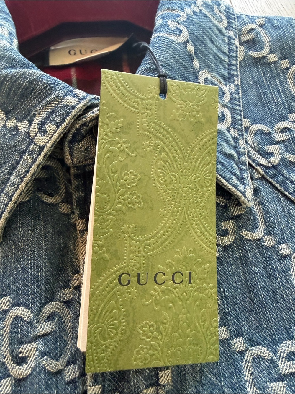 Gucci monogram denim jacket Jacquard sz 58 blue GG men - Picture 5 of 10